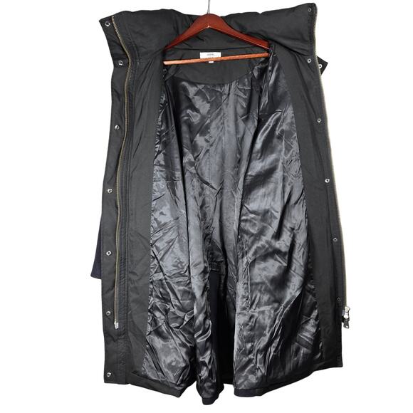 Jason Wu Collective Contrast Mixed Media Puffer Coat Womens Medium Blue Black - Picture 11 of 13